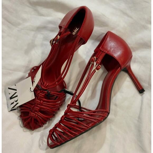 ZARA Strappy Heeled Sandals NWT - Picture 2 of 16